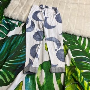 Burt’s Bees 2T White Blue PJ Sleep Organic Cotton Crescent Moon Fall Winter Pant